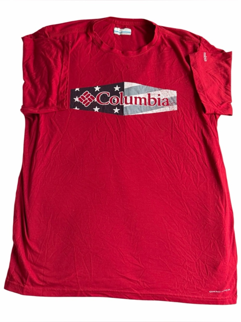 Columbia Red Short Sleeve Logo Tee for men size L (008)